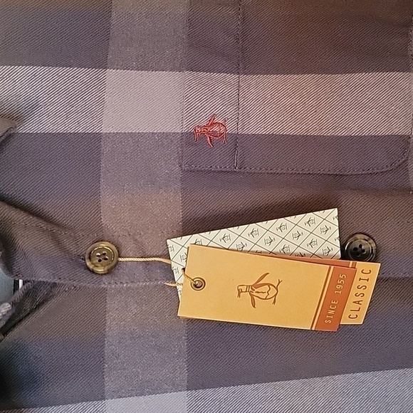 NEW Men's Original Penguin Brushed Cotton Button Front Jacket Shirt Size M.  NWT - Picture 3 of 8